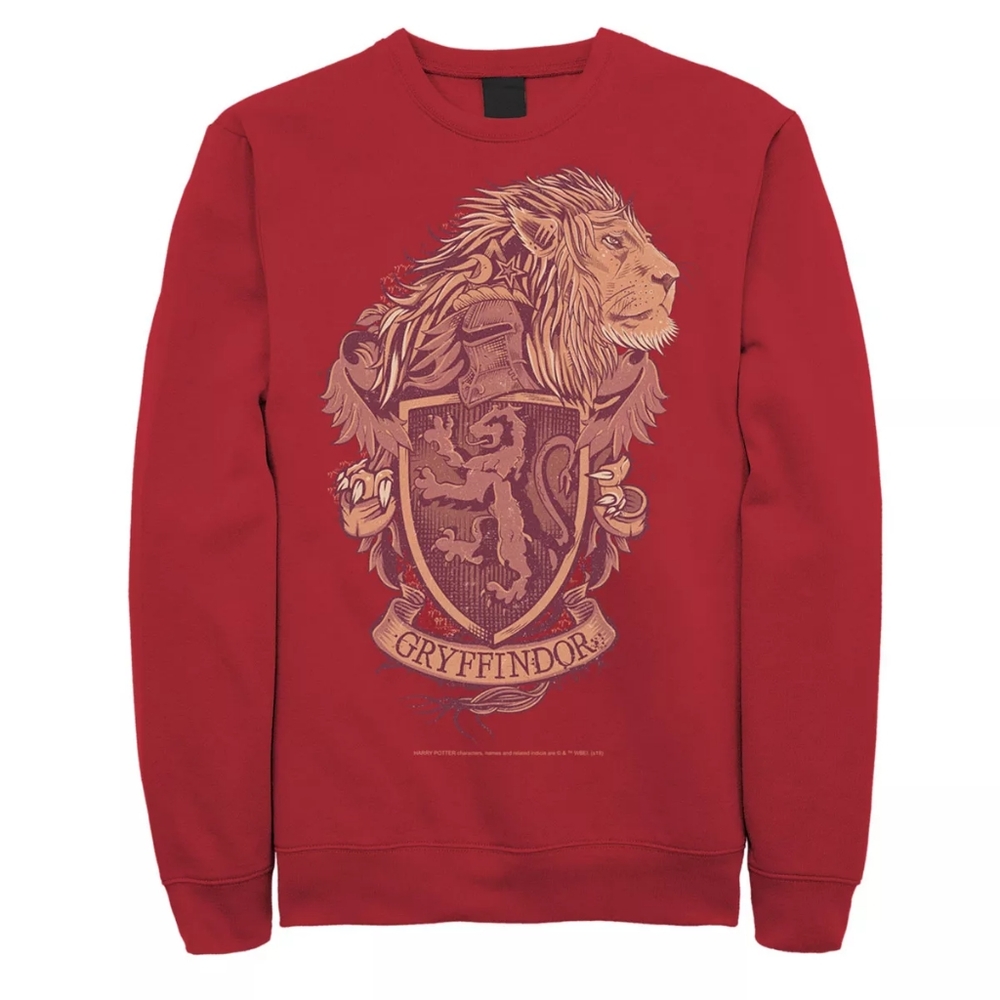 NWOT: Harry Potter Gryffindor Detailed Crest Pullover Sweatshirt